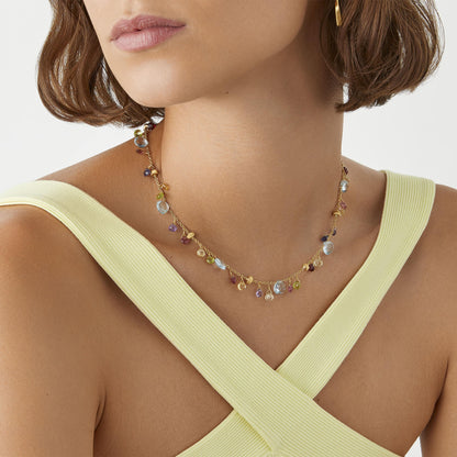 PARADISE  Collier con gemme multicolore e catena regolabile