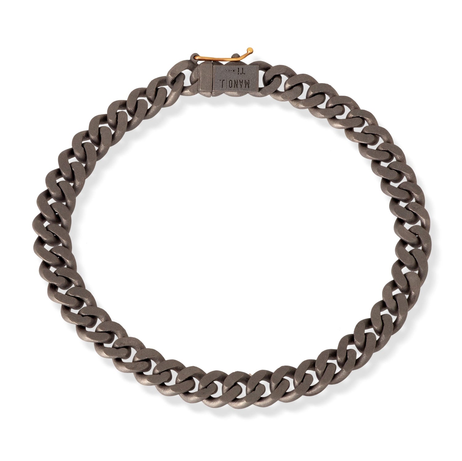 BRACCIALE UOMO IN TITANIO, DIAMANTI BLACK E ORO ROSSO 18KT