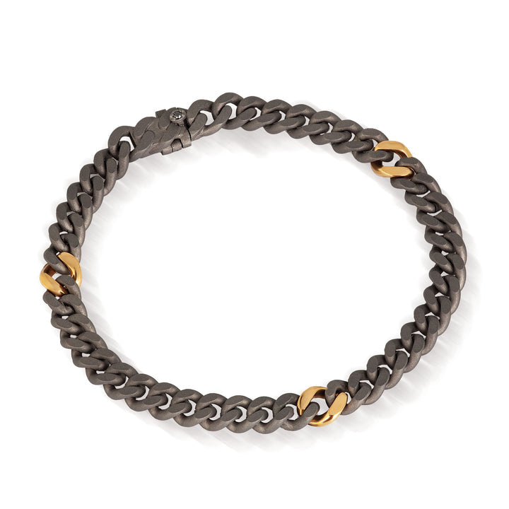 BRACCIALE UOMO IN TITANIO E ORO ROSSO 18KT