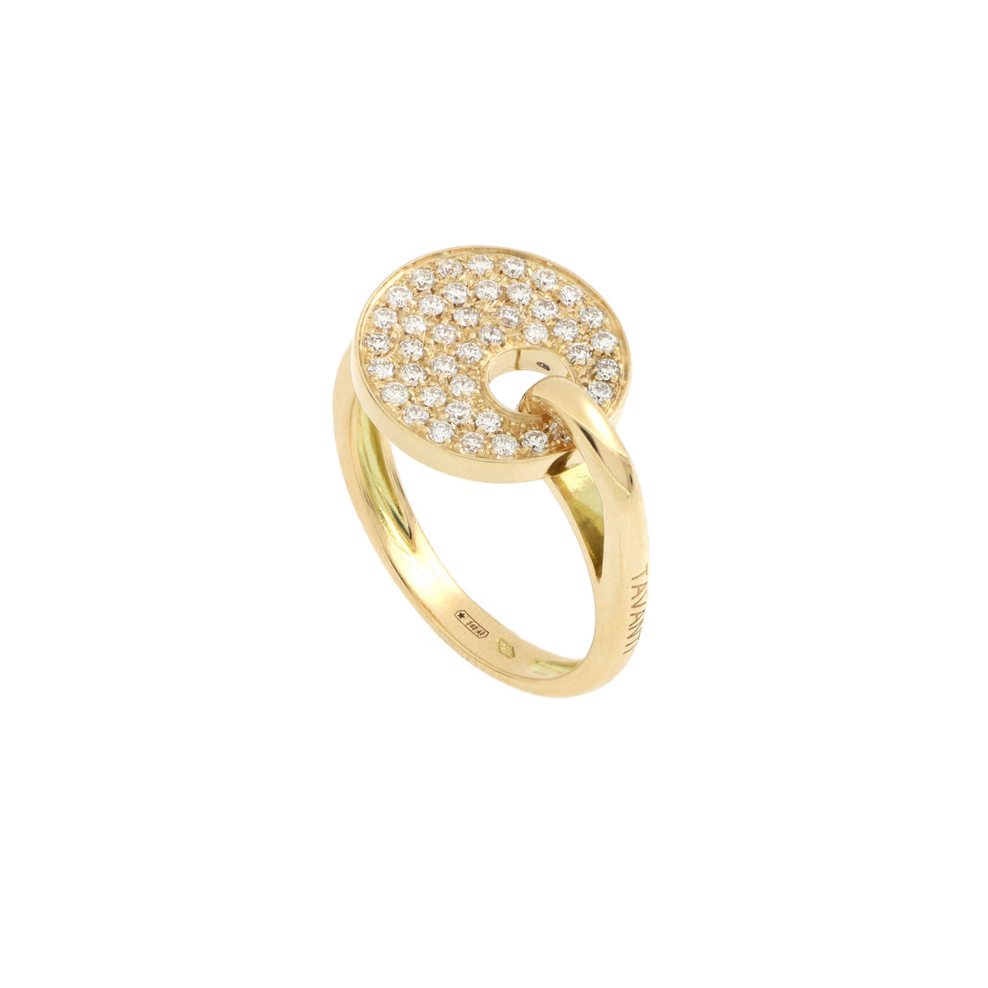 ANELLO GIOVE ORO GIALLO E PAVE&