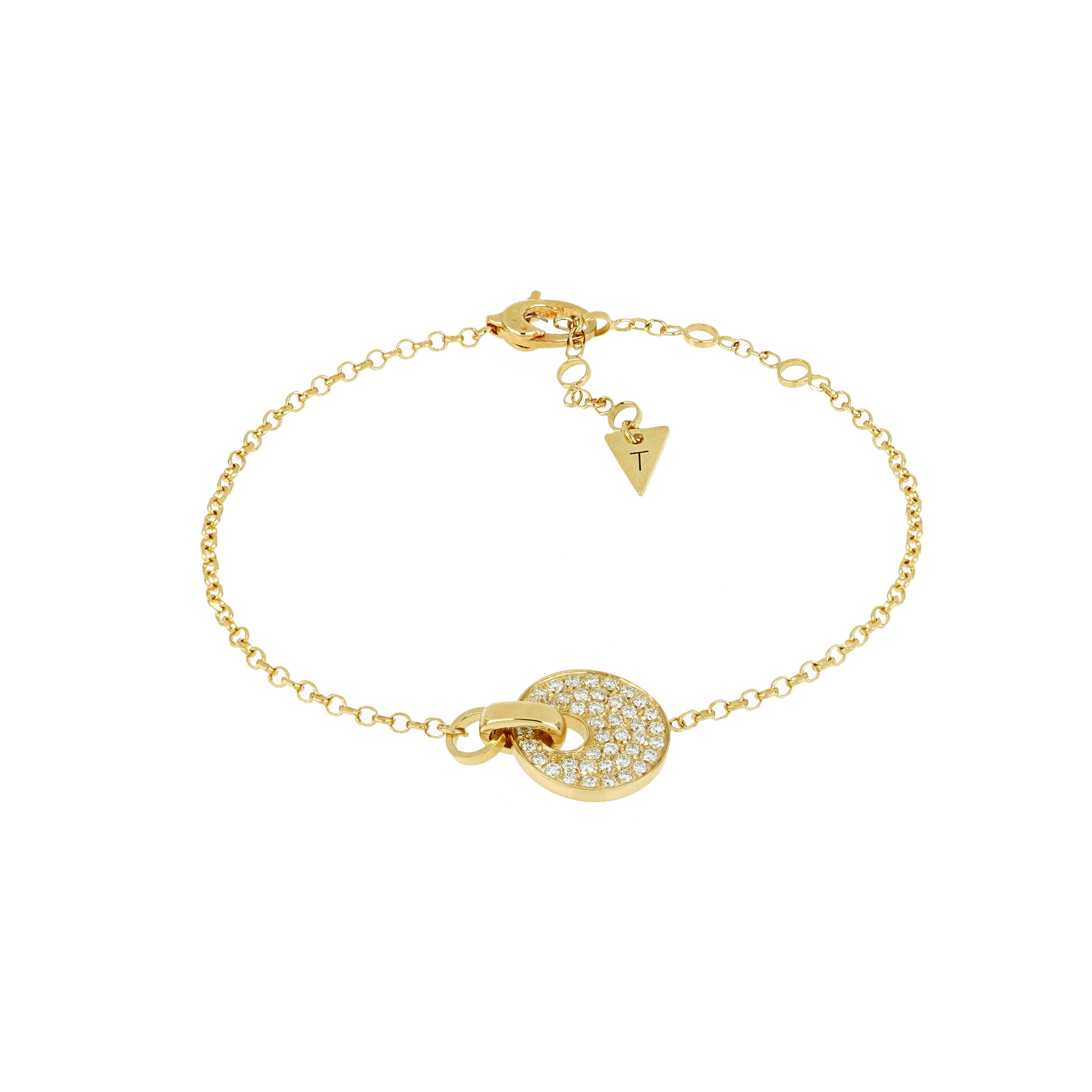 BRACCIALE  GIOVE ORO GIALLO E PAVE&