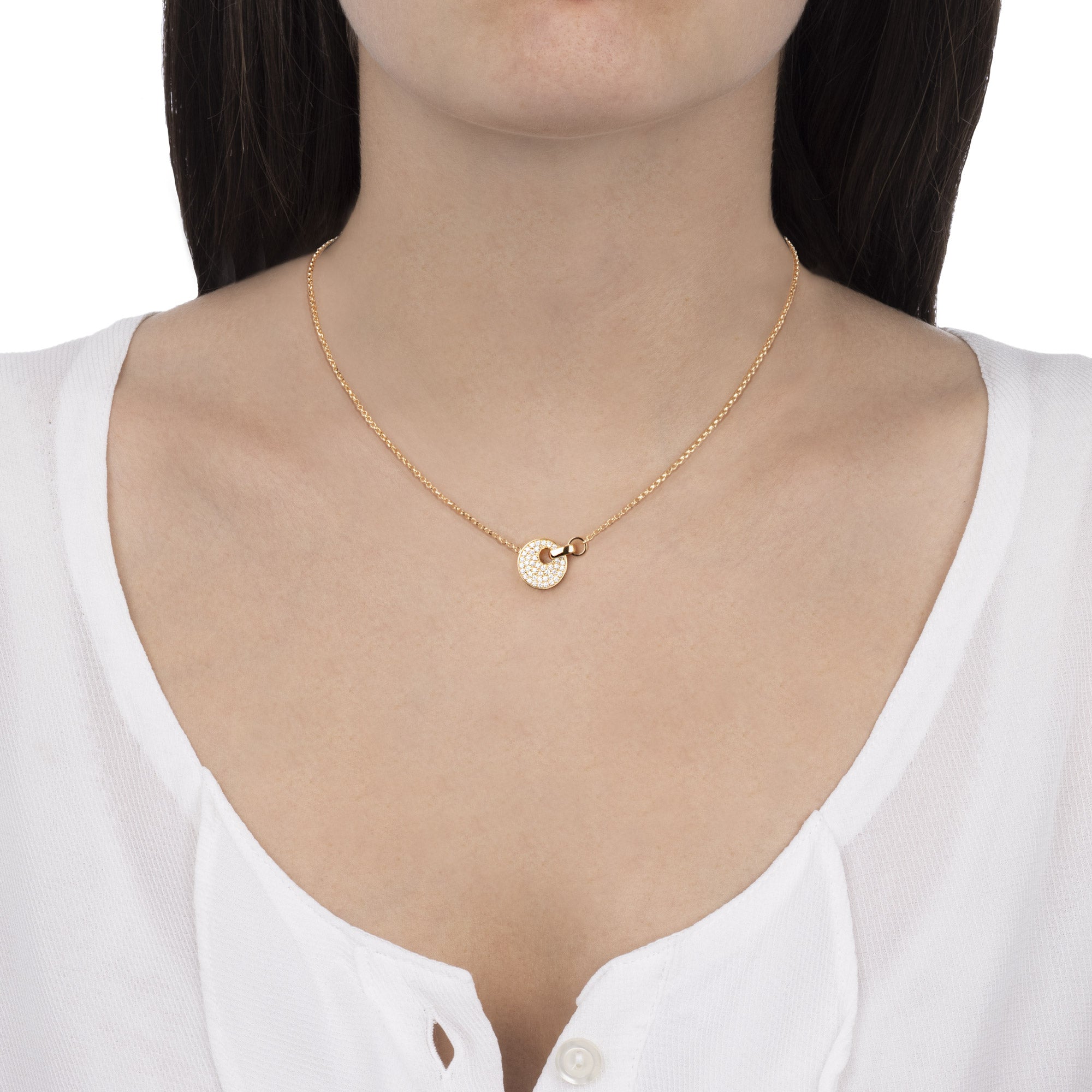 COLLANA GIOVE ORO GIALLO PAVE&