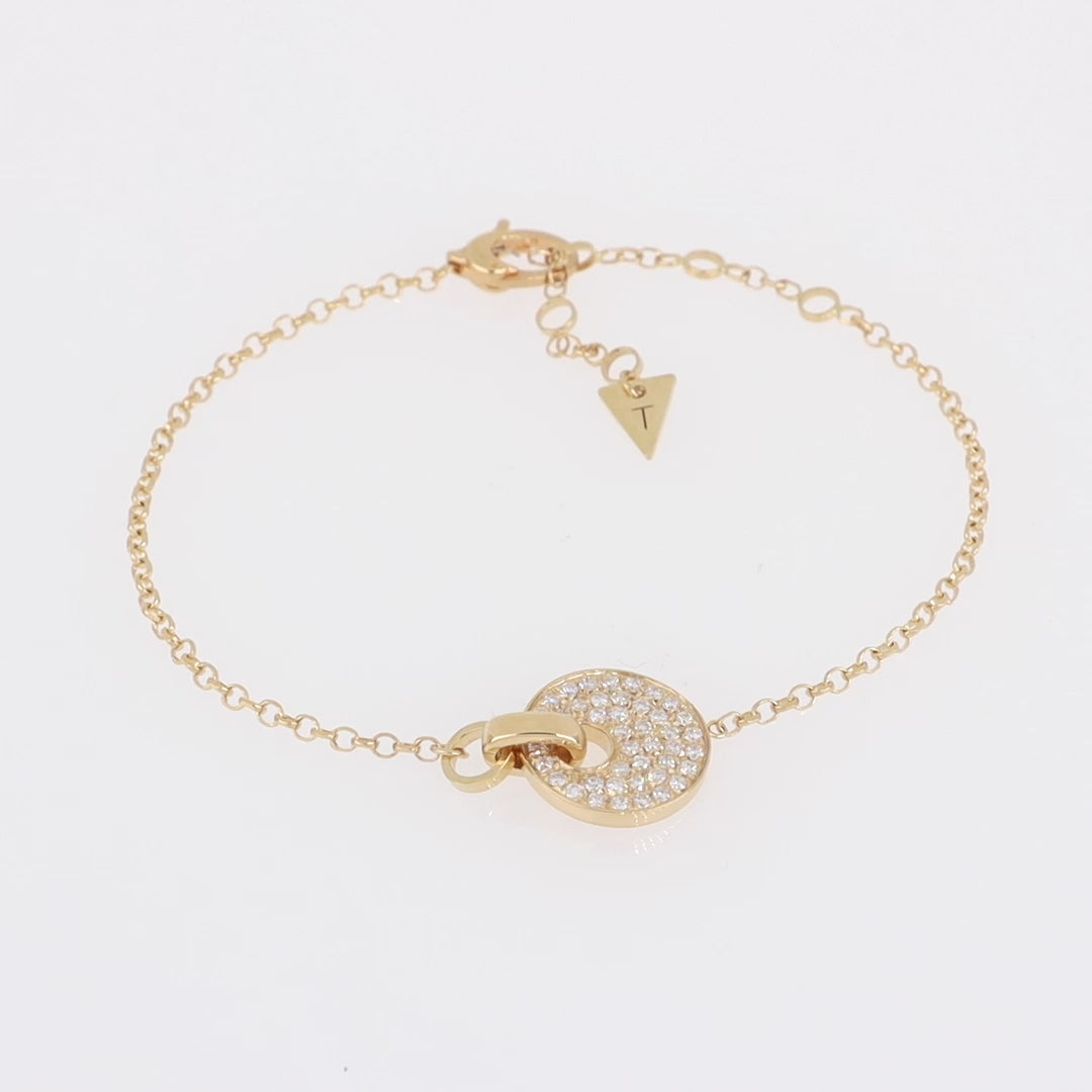 BRACCIALE  GIOVE ORO GIALLO E PAVE&